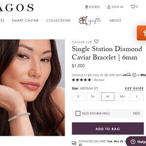 Lagos Single Station Diamond Caviar Bracelet